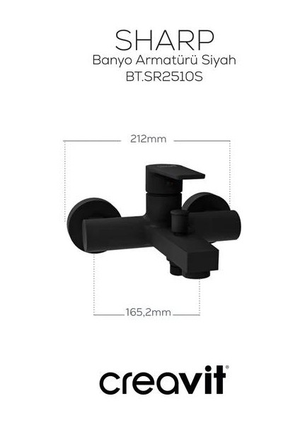 Creavit Sharp Banyo Armatürü - Siyah