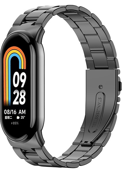 Xiaomi Mi Band 8 Için Üç Boncuklu Metal Watch Band (Yurt Dışından)