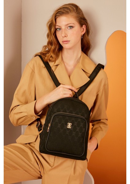 1'Li Siyah Kadın Sırt Çantası 05Po22Y1635 Orta Boy Hayır 100% Materyal Bilgisi Için Iç Etiketi Kont