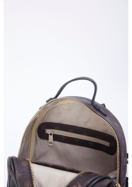 1'Li Kahve Siyah Monogram Kadın Sırt Çantası 05Po22Y1541 100% Materyal Bilgisi Için Iç Etiketi Kont fırsatları