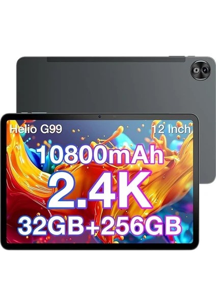 T20 Ultra 12" 12 GB Ram+20 GB Sanal Ram 256 GB Hafıza 2 Tb Tf 10800 Mah Helio G99 Sekiz Çekirdekli Android 13 Gri Tablet