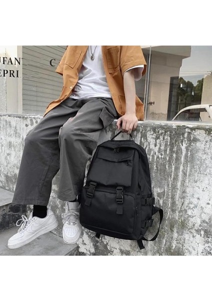 Unisex Siyah Büyük Geniş Palaska Sırt Okul Çantası Ve Laptop Çantası Kumaş Casual/Günlük 2'Li Büyük modelleri