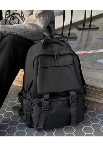 Unisex Siyah Büyük Geniş Palaska Sırt Okul Çantası Ve Laptop Çantası Kumaş Casual/Günlük 2'Li Büyük fırsatları