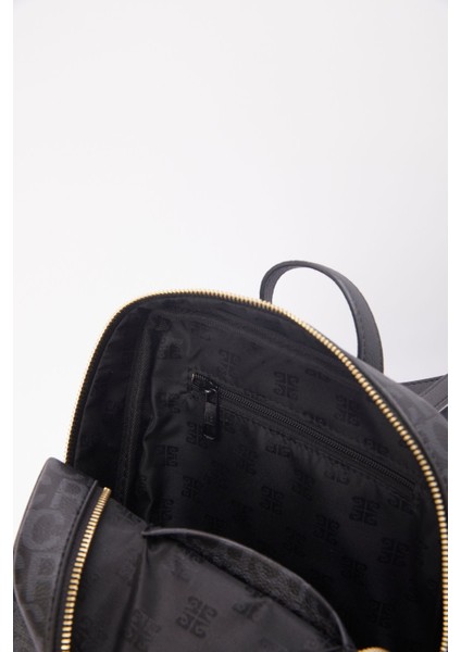 Büyük Boy Siyah Kadın Sırt Çantası 05Po24Y1752 Baskılı 100% Materyal Bilgisi Için Iç Etiketi Kontro modelleri