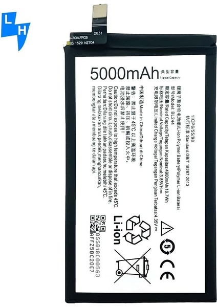 Lenovo BL244 Vibe P1 Pil Turbo P1A42 P1C58 P1C72 P1P Uyumlu Batarya Pil