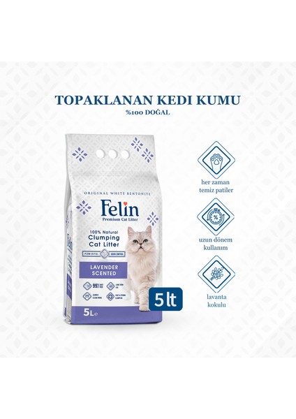 Lavanta Kokulu Topaklanan İnce Taneli Kedi Kumu 5l fiyatları