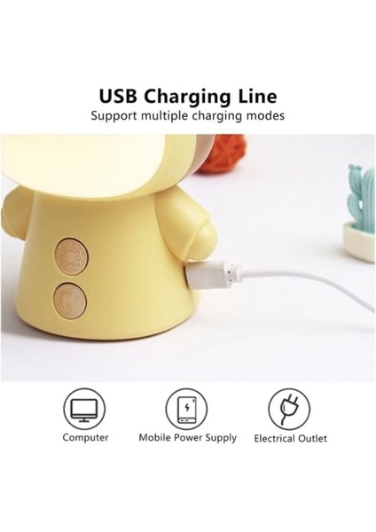 G9 Dekoratif Renk Değiştiren Sevimli Çocuk Odası Gece Lambası Masa Lambası USB Şarjlı Süs Eşyası Pe modelleri