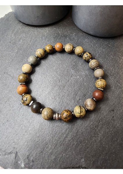 Mat Jasper ve Hematit Doğal Taş Kadın ve Erkek Bileklik fiyatları