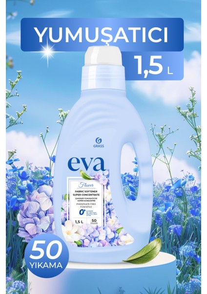 Eva Extra Konsantre Çamaşır Yumuşatıcısı Meyvemsi Çiçeksi 1500 ml 50 Yıkama