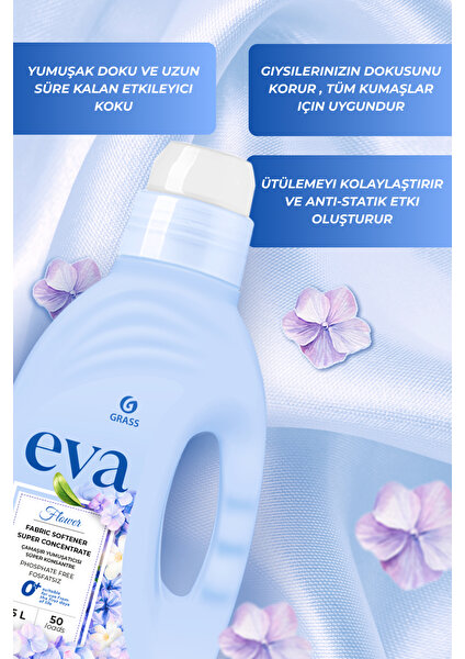 Eva Extra Konsantre Çamaşır Yumuşatıcısı Meyvemsi Çiçeksi 1500 ml 50 Yıkama