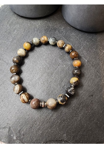Parlak Jasper ve Hematit Doğal Taş Kadın ve Erkek Bileklik fiyatları