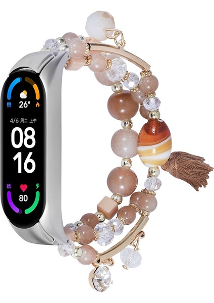 Xiaomi Mi Band 4/3 Için Yuvarlak Boncuklu Zincir Watch Band (Yurt Dışından)