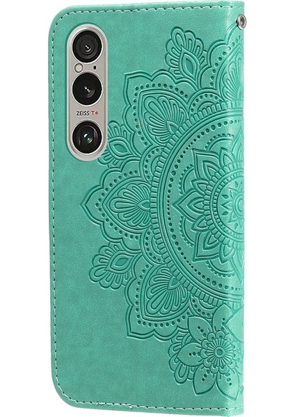 Sony Xperia 1 Vı Için 7 Yapraklı Çiçek Kabartmalı Deri Kılıf (Yurt Dışından) fırsatları