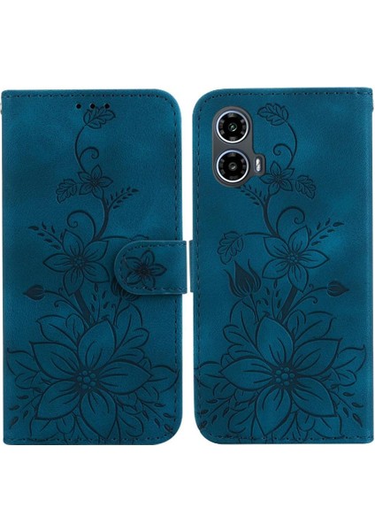 Motorola Moto G24 Kickstand Cüzdan Kabartmalı Zambak Manyetik Için Flip Case (Yurt Dışından) fırsatları