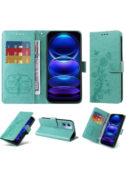 Xiaomi Redmi Not 12 Için Flip Case 5g Çiçek Cardyuvaları Flip Deri (Yurt Dışından)
