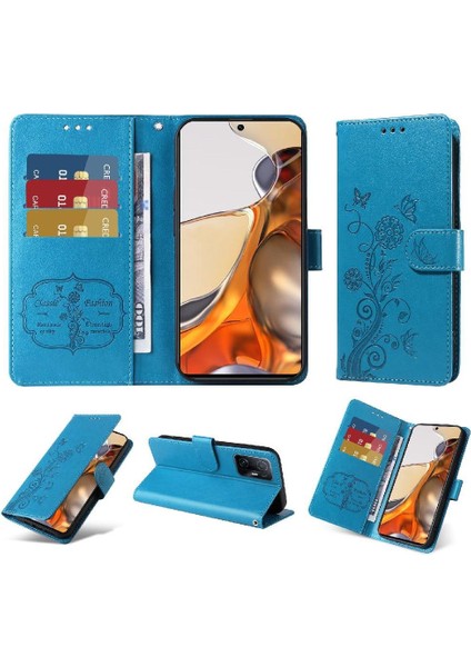 Xiaomi 11T/11T Pro Çiçek Flip Deri Kart Yuvaları Için Flip Case (Yurt Dışından)