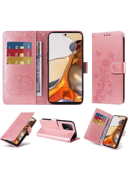 Xiaomi 11T/11T Pro Çiçek Flip Deri Kart Yuvaları Için Flip Case (Yurt Dışından)