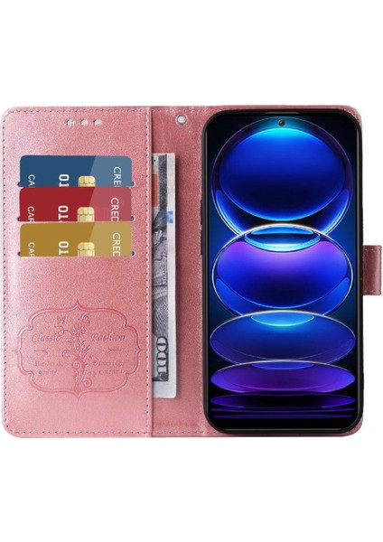 Xiaomi Redmi Not 12 Için Flip Case 5g Çiçek Cardyuvaları Flip Deri (Yurt Dışından)