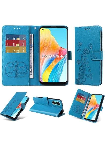 Oppo A78 4g Deri Kart Yuvaları Flip Çiçek Için Flip Case (Yurt Dışından)