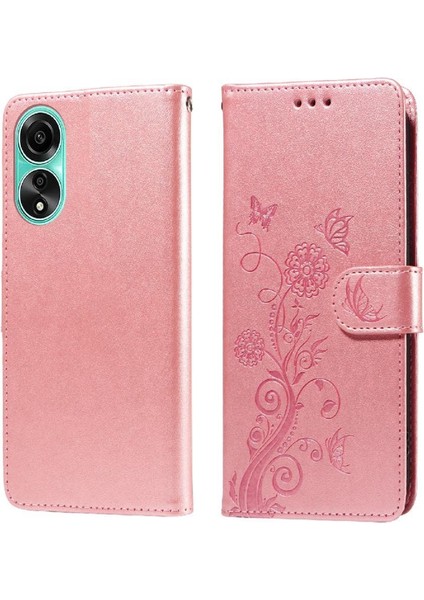 Oppo A78 4g Deri Kart Yuvaları Flip Çiçek Için Flip Case (Yurt Dışından)