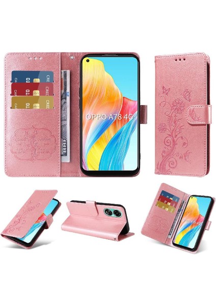 Oppo A78 4g Deri Kart Yuvaları Flip Çiçek Için Flip Case (Yurt Dışından) indirimleri