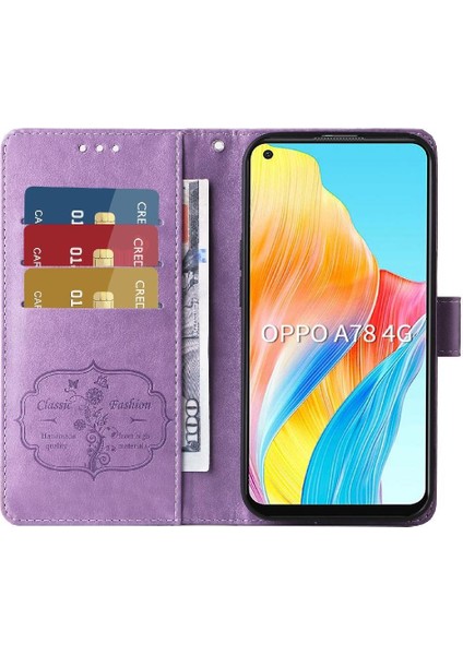Oppo A78 4g Deri Kart Yuvaları Flip Çiçek Için Flip Case (Yurt Dışından) indirimleri