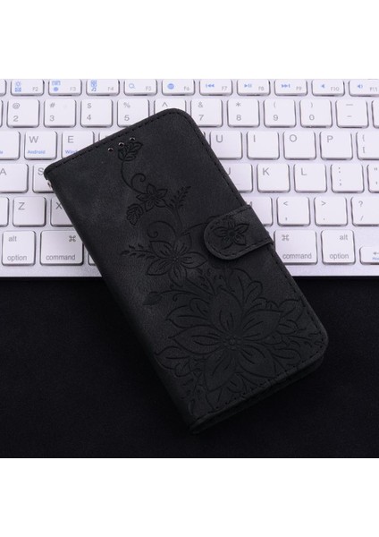 Motorola Moto G24 Kickstand Cüzdan Kabartmalı Zambak Manyetik Için Flip Case (Yurt Dışından) modelleri