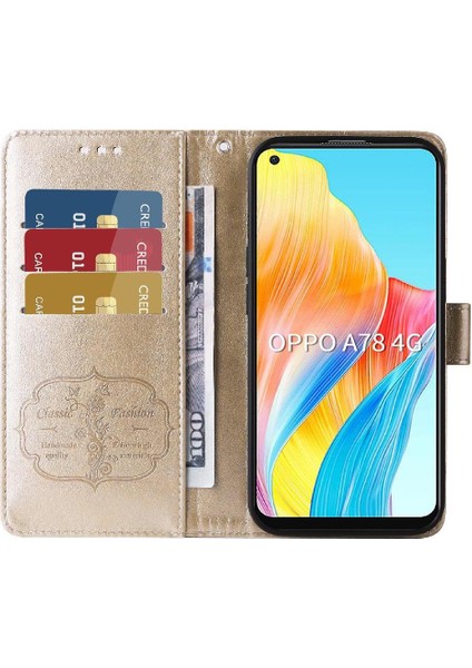 Oppo A78 4g Deri Kart Yuvaları Flip Çiçek Için Flip Case (Yurt Dışından) indirimleri