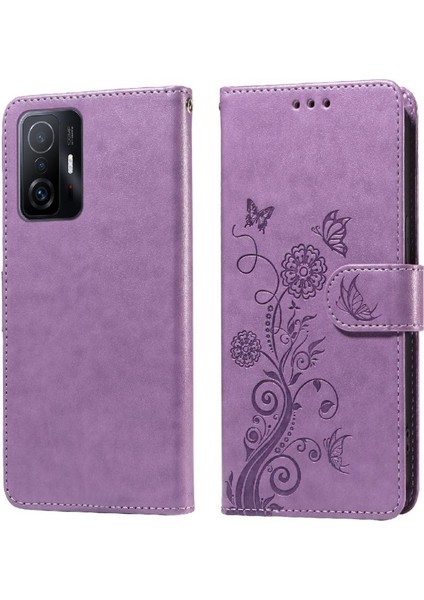 Xiaomi 11T/11T Pro Çiçek Flip Deri Kart Yuvaları Için Flip Case (Yurt Dışından)