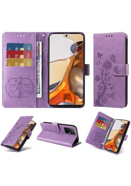 Xiaomi 11T/11T Pro Çiçek Flip Deri Kart Yuvaları Için Flip Case (Yurt Dışından) modelleri