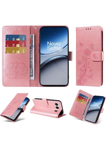 Oneplus Nord 4 Deri Çiçek Kart Yuvaları Flip Case Için Flip Case (Yurt Dışından)