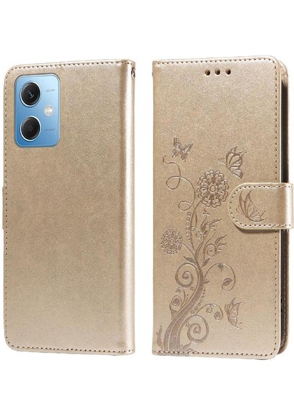 Xiaomi Redmi Not 12 Için Flip Case 5g Çiçek Cardyuvaları Flip Deri (Yurt Dışından)