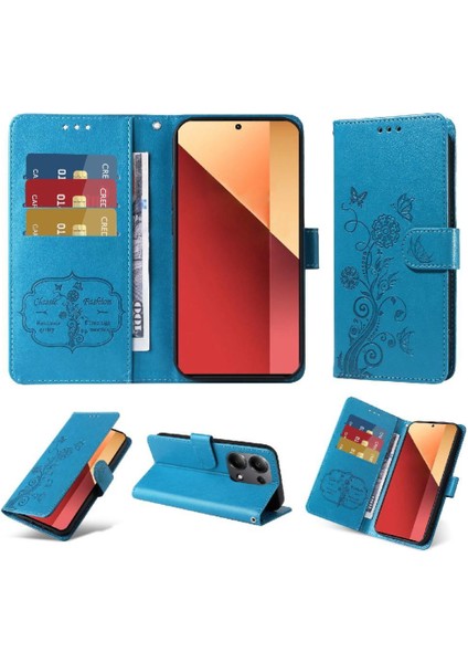 Xiaomi Redmi Not Için Flip Case 13 Pro 4g Çiçek Deri Cardyuvaları Çevirin (Yurt Dışından)