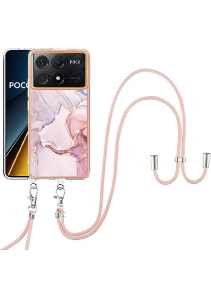Xiaomi Redmi Için Kılıf K70E Anti-Scratch Yumuşak Mermer Tampon Crossbody Kayış (Yurt Dışından)
