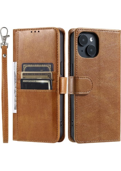 Iphone 15 Için Flip Case Artı Cüzdan Kickstand Pu Deri 6 Kart Yuvaları (Yurt Dışından)