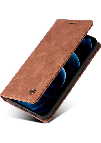 Iphone 12 Için Flip Case Pro Max Cüzdan Darbeye Kapak Kapak Basit Kılıf (Yurt Dışından)