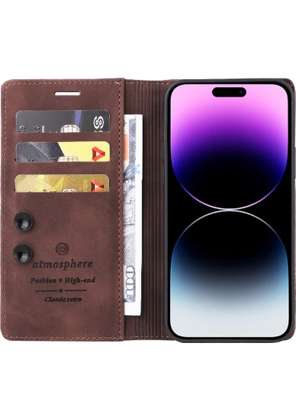 Iphone 14 Için Kılıf Pro Max Darbeye Basit Iş Kapak Çevirin Cüzdan (Yurt Dışından)