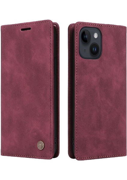 Iphone 15 Için Kılıf Artı Basit Iş Cüzdan Kapak Çevirin Deri Kılıf (Yurt Dışından)