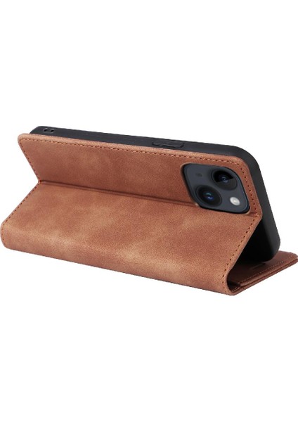 Iphone 15 Için Kılıf Artı Basit Iş Cüzdan Kapak Çevirin Deri Kılıf (Yurt Dışından)