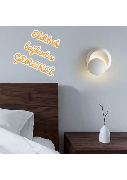 Alüminyum Kasa, Elektrikle Çalışır, 6 Watt 3000K Günışığı LED Aplik, Banyo, Balkon, Yatakbaşı Apliği