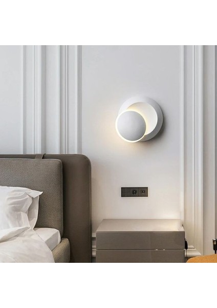 Alüminyum Kasa, Elektrikle Çalışır, 6 Watt 3000K Günışığı LED Aplik, Banyo, Balkon, Yatakbaşı Apliği