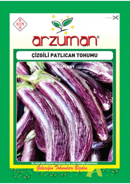 Çizgili Alaca Patlıcan Tohumu 750 Adet Tohum 5 Gram