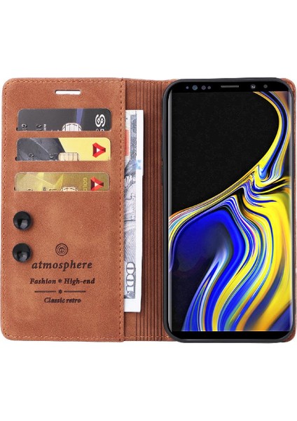 Samsung Galaxy Not 9 Için Flip Case Deri Kılıf Cüzdan Darbeye Çevir (Yurt Dışından)