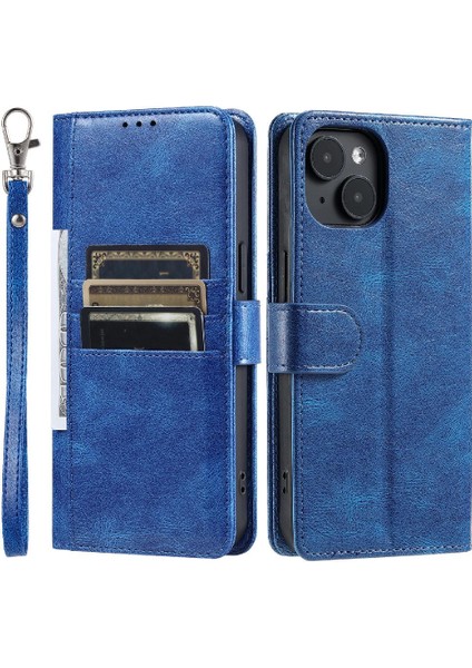 Iphone 14 Için Flip Case Artı 6 Kart Yuvaları Pu Deri Cüzdan Kickstand (Yurt Dışından)