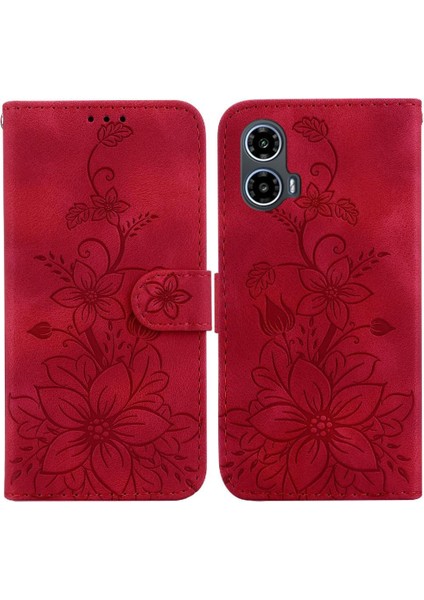 Motorola Moto G24 Kickstand Cüzdan Kabartmalı Zambak Manyetik Için Flip Case (Yurt Dışından) indirimleri