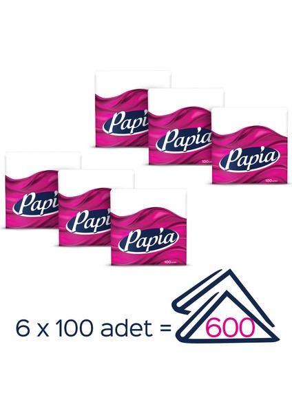 Beyaz 100'lü Peçete (6 Paket x 100 Yaprak)