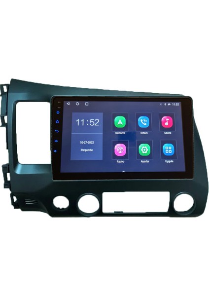Honda Fd6/2007-2011 Civic Android Sürüm 13 Kablosuz Carplay Navigasyon Multimedya 10 Inç Ekran 4Gb Ram 64Gb Rom Bellek