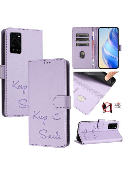 Oppo Için Kılıf A16/A16S/A54S Kart Tutucu Cüzdan Rfıd Engelleme Kapak Kapak Pu (Yurt Dışından)