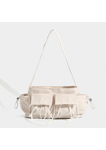 2024 Yeni Stil Yumuşak Mizaç Yay Pilili Baget Çanta Kore Niş Tatlı ve Çok Yönlü Tek Omuz Koltuk Altı Çantası (Yurt Dışından)