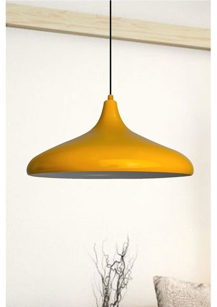Modern Metal Sarkıt, Salon, Hol, Mutfak Avizesi, Sarı Renk Metal Avize, 36 cm Çapında Metal Avize modelleri